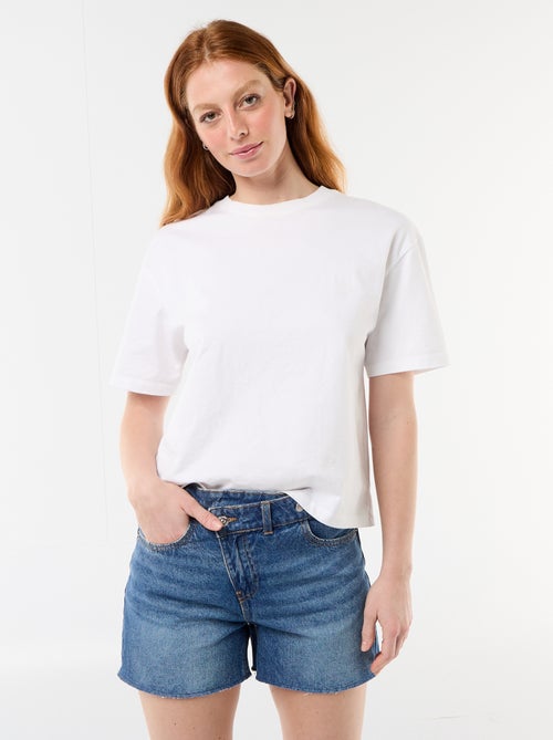 Short en jean taille haute - Kiabi