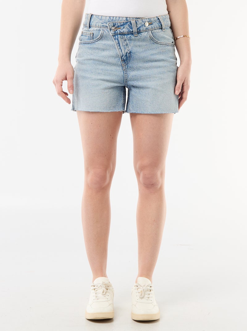 Short en jean taille haute Bleu - Kiabi