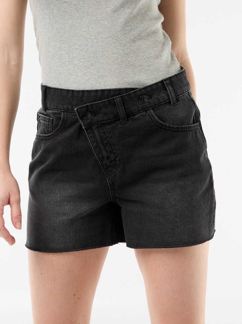 Short en jean taille haute Noir - Kiabi
