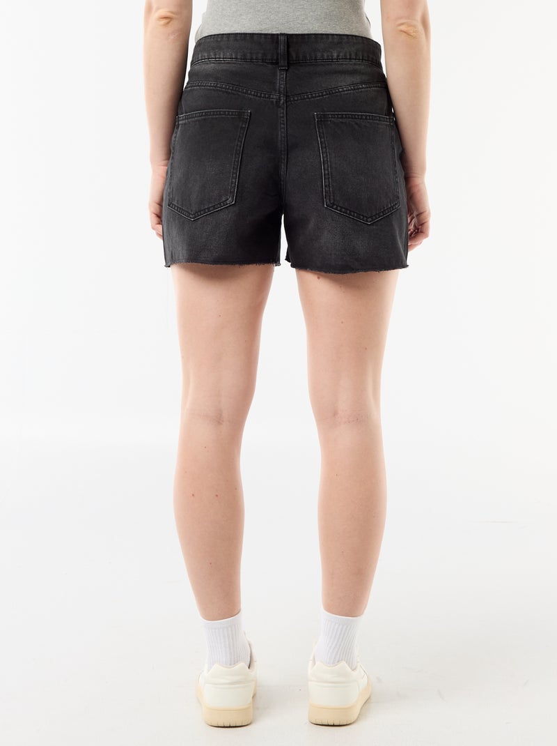Short en jean taille haute Noir - Kiabi