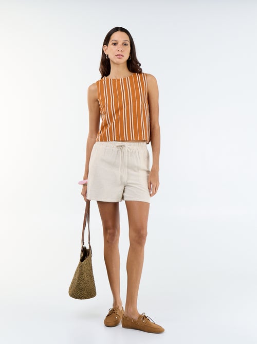 Short en lin mélangé - Kiabi