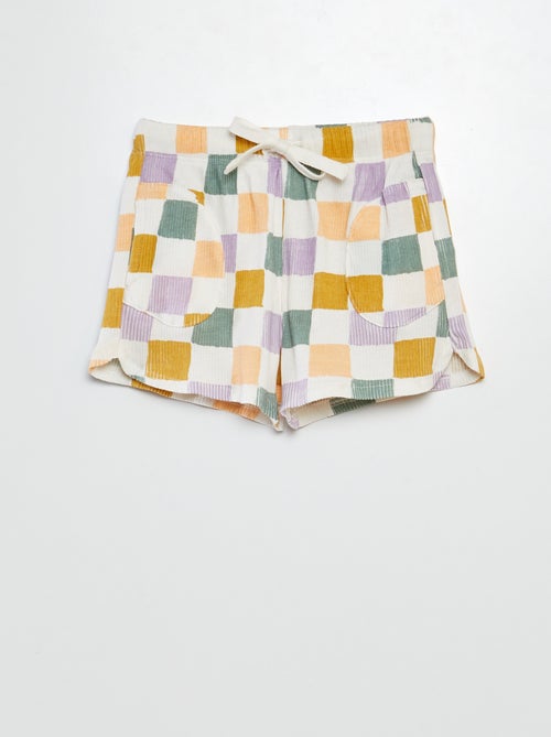 Short en maille crêpe à motif - Grafik Edition - Kiabi