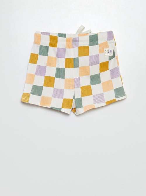 Short en maille crêpe à motif - Grafik Edition - Kiabi
