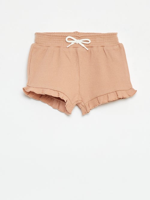 Short en maille gaufrée avec bords ondulés - Kiabi