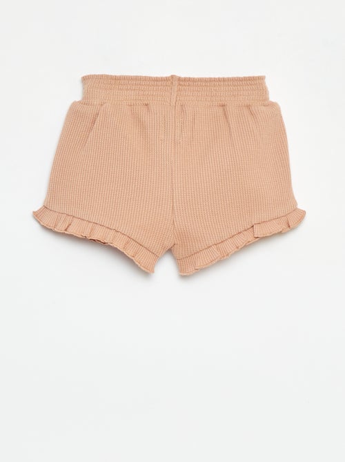 Short en maille gaufrée avec bords ondulés - Kiabi