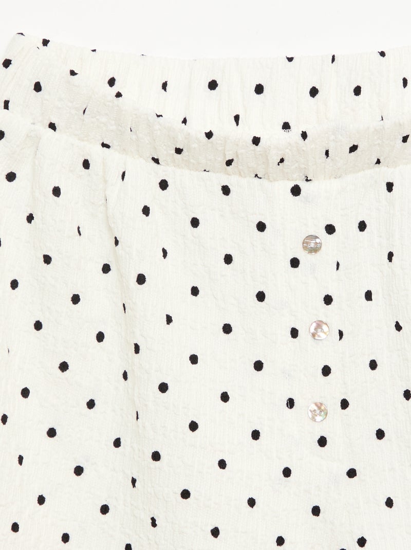 Short en maille gaufrée Blanc - Kiabi