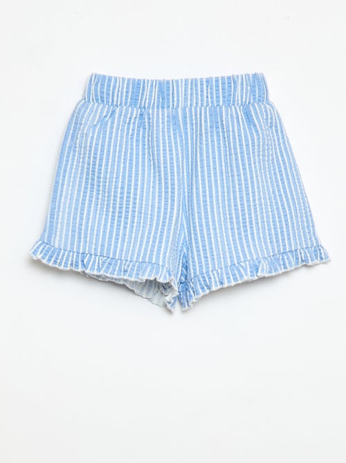 Short en maille gaufrée et volanté - Kiabi