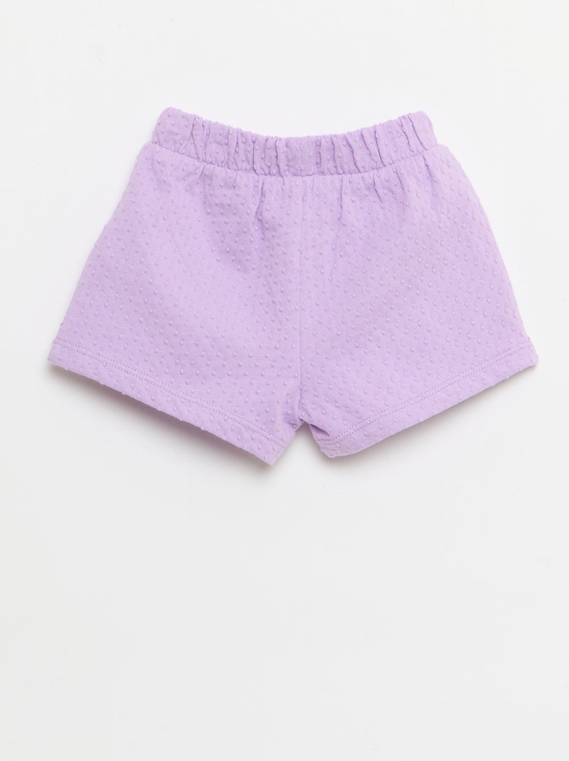 Short en maille jacquard uni avec nœud fantaisie Violet - Kiabi