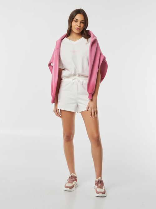 Short en molleton fin avec petit imprimé - Kiabi