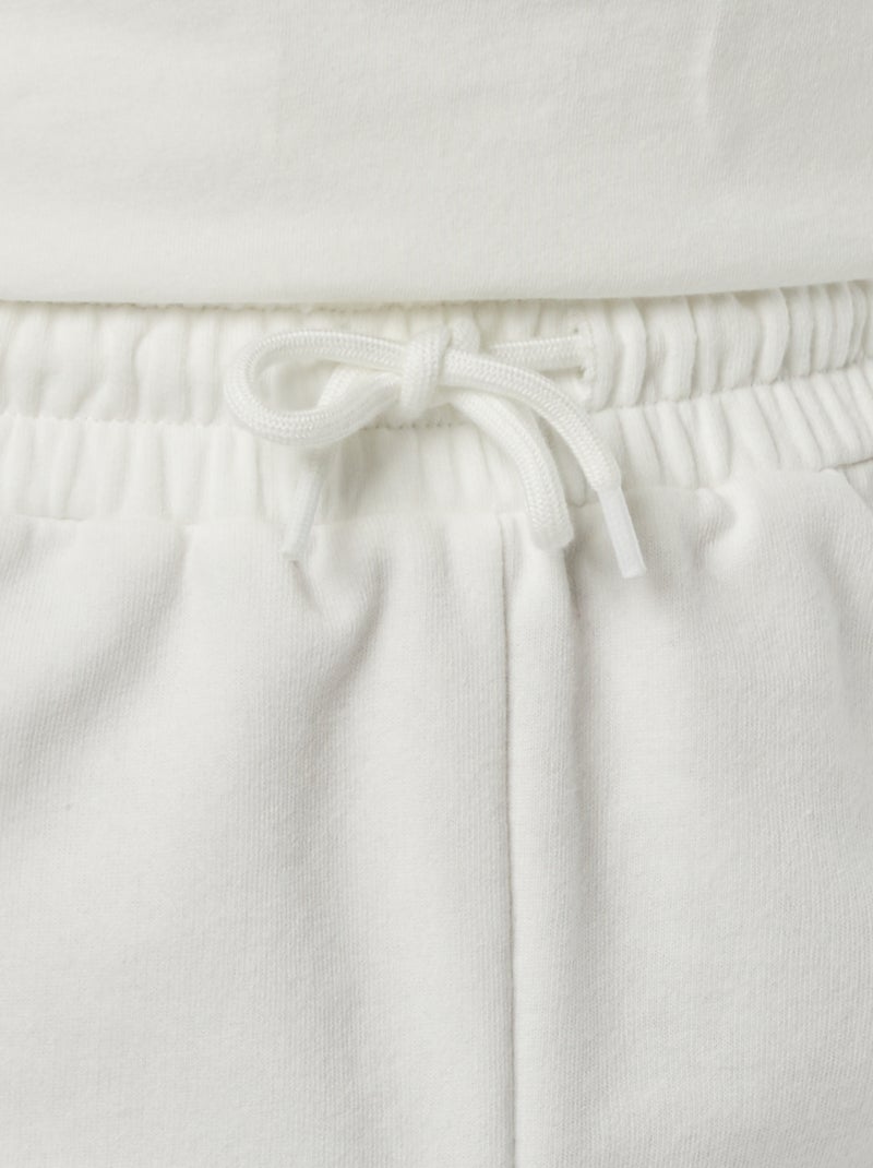 Short en molleton fin avec petit imprimé Blanc - Kiabi