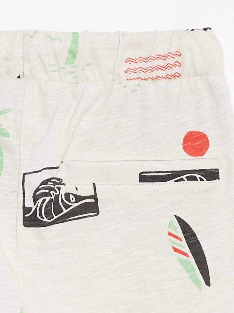 Short en molleton léger BLANC - Kiabi