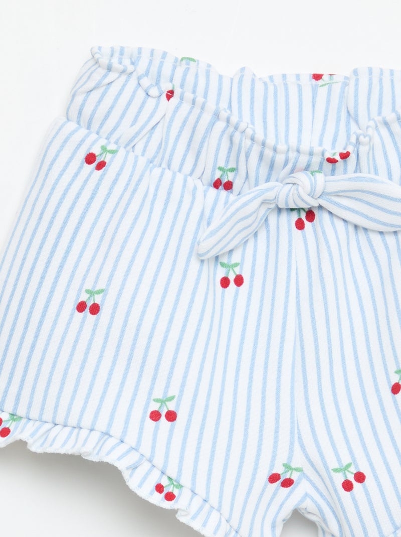 Short en molleton léger et volanté Blanc - Kiabi