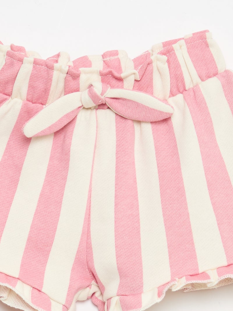 Short en molleton léger et volanté Rose - Kiabi