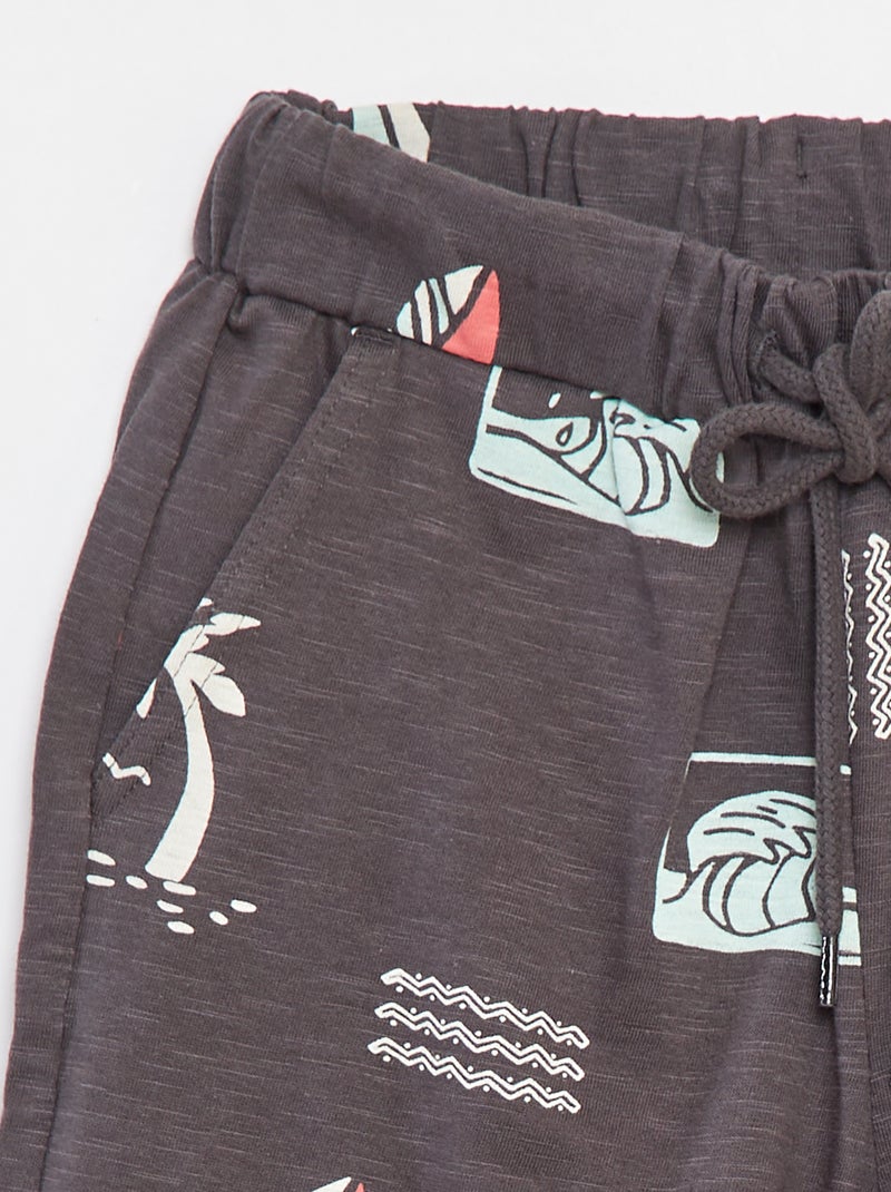 Short en molleton léger NOIR - Kiabi