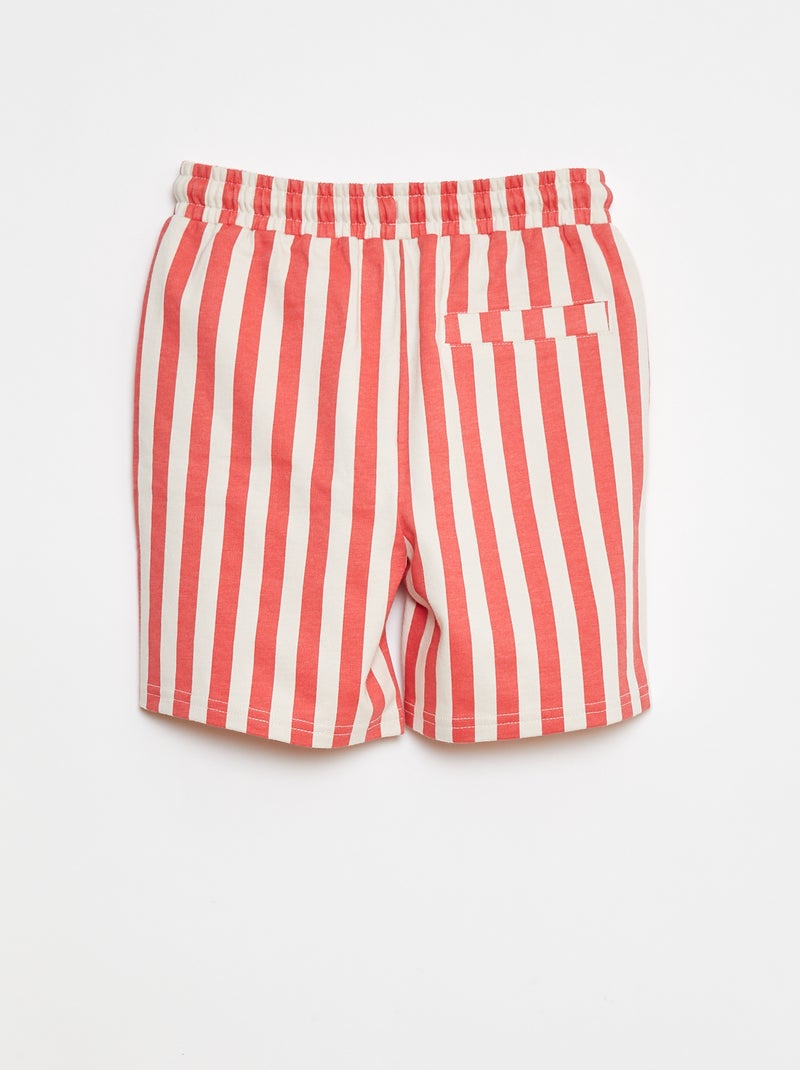 Short en molleton léger Rouge rayé - Kiabi