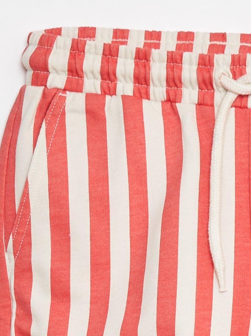 Short en molleton léger Rouge rayé - Kiabi