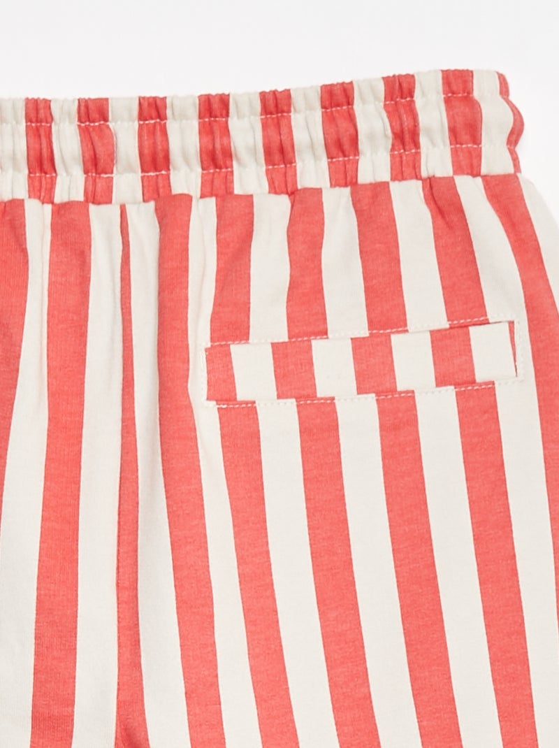 Short en molleton léger Rouge rayé - Kiabi