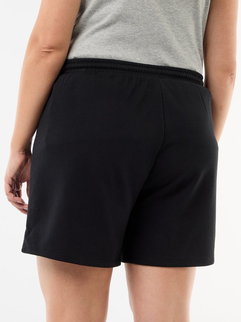 Short en molleton léger uni Noir - Kiabi