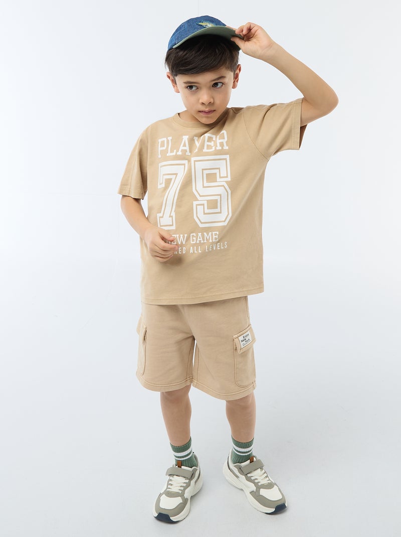 Short en molleton multipoche Beige - Kiabi