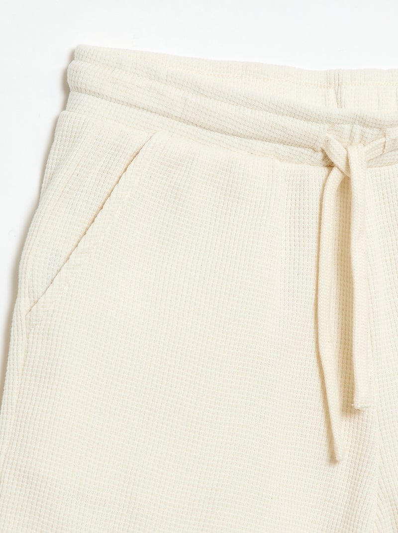 Short en nid d'abeilles Beige - Kiabi