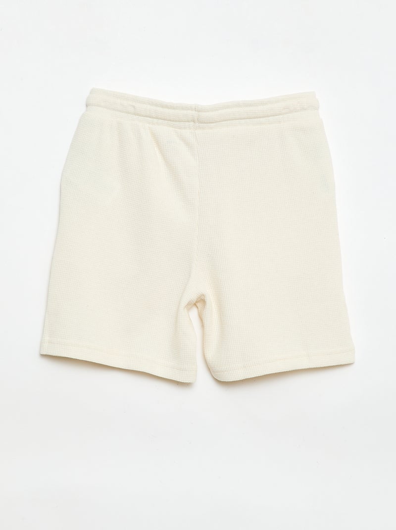Short en nid d'abeilles Beige - Kiabi