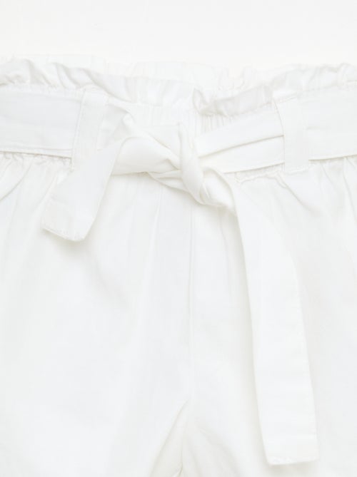 Short en popeline avec ceinture à nouer - Kiabi