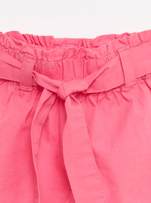 Short en popeline avec ceinture à nouer - Kiabi