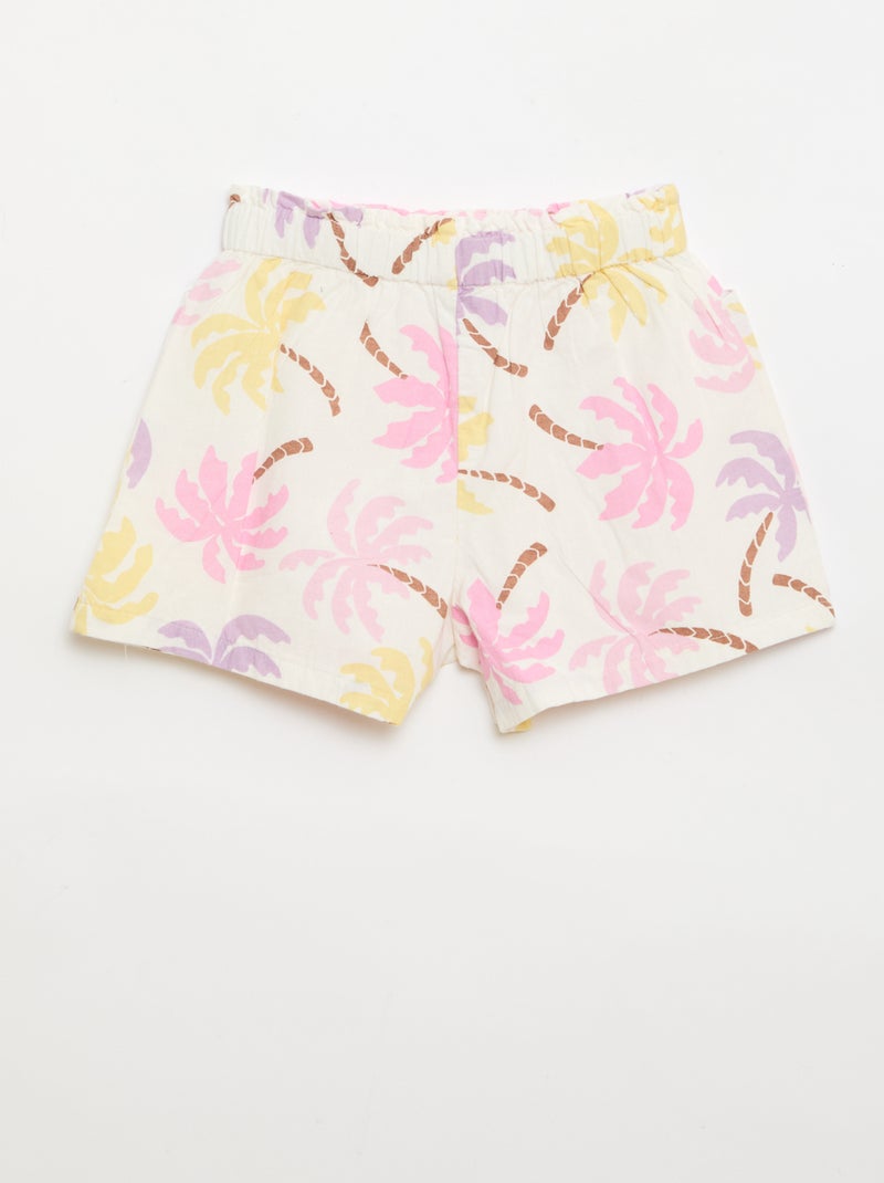 Short en seersucker coupe droite Beige - Kiabi