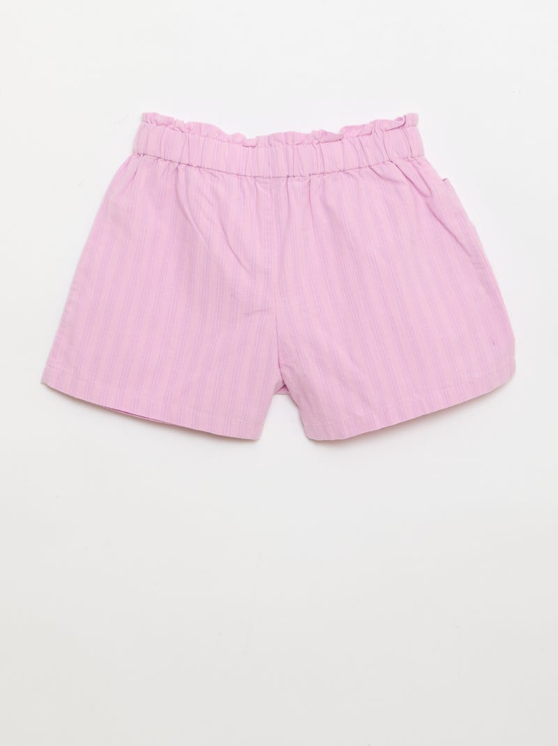 Short en seersucker coupe droite Violet - Kiabi