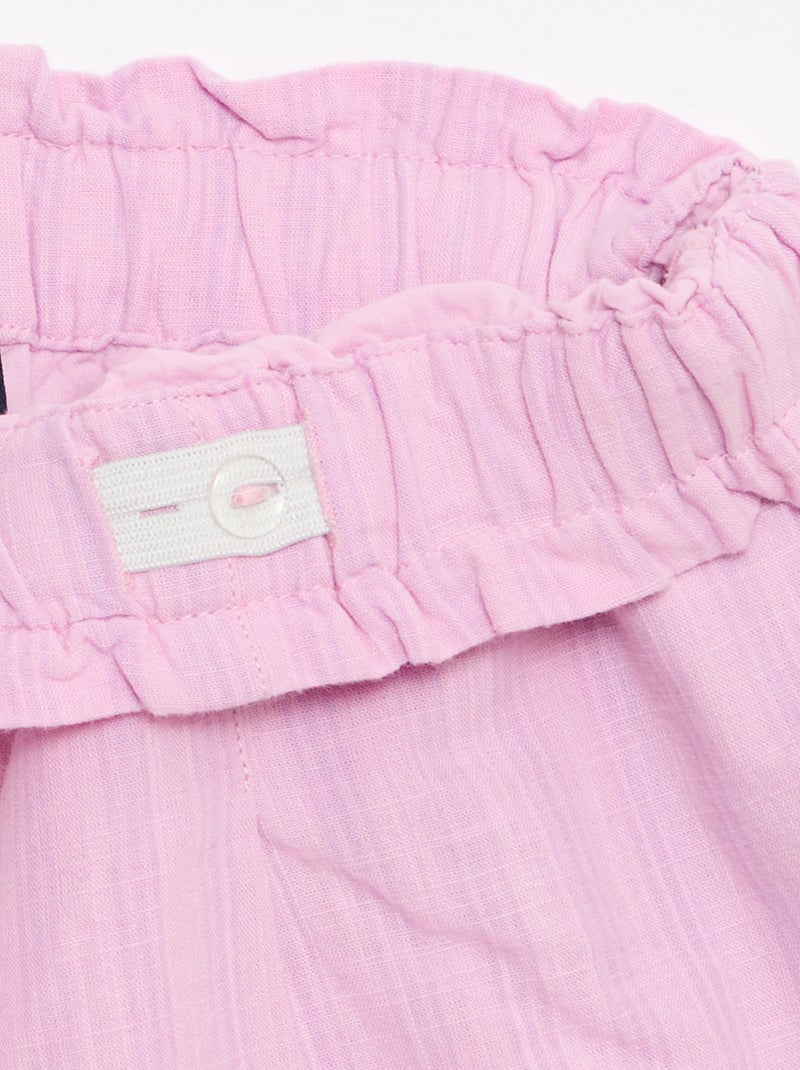 Short en seersucker coupe droite Violet - Kiabi