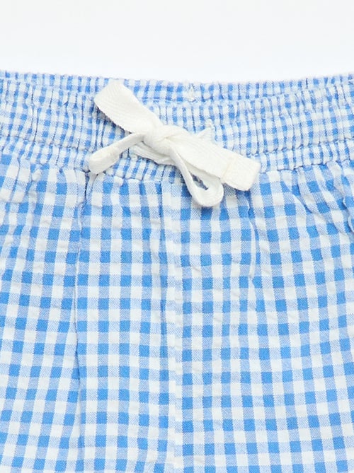 Short en seersucker motif Vichy - Kiabi