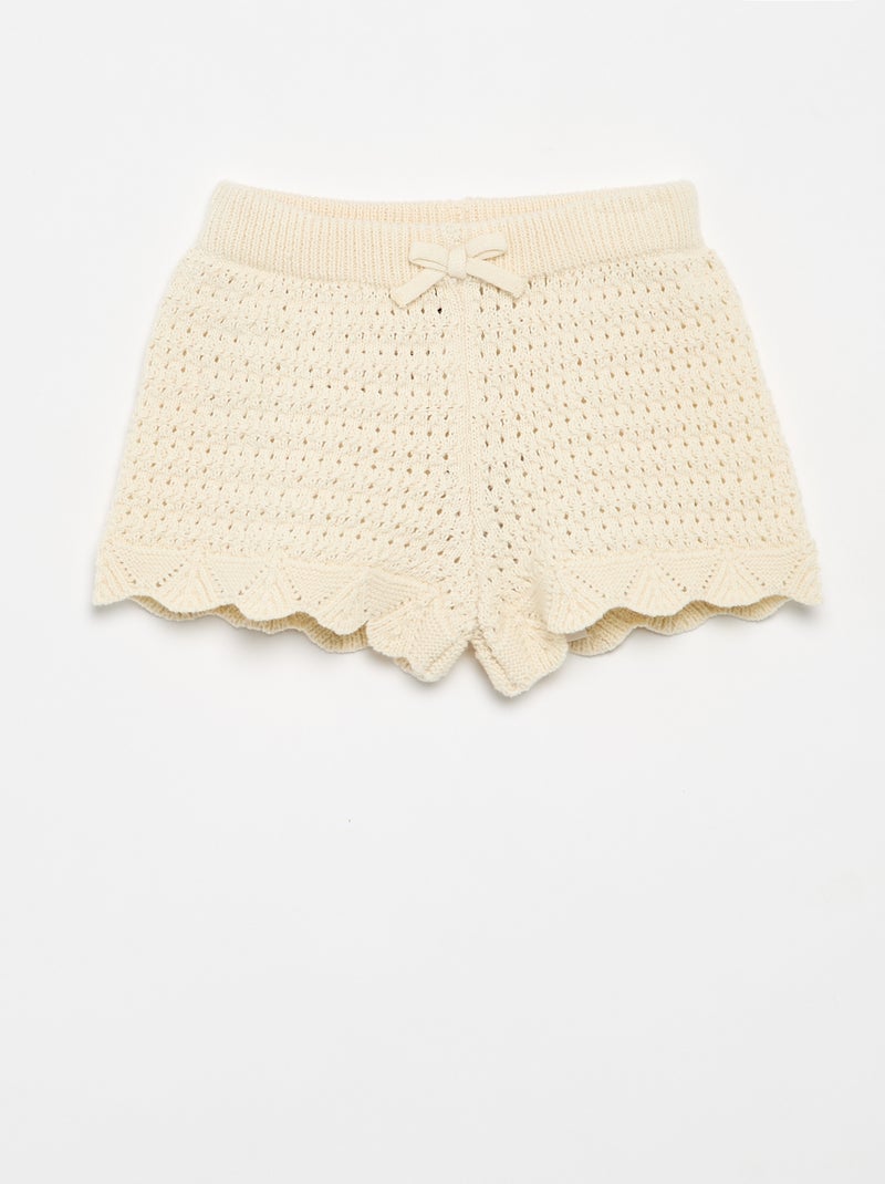 Short en tricot uni Blanc - Kiabi