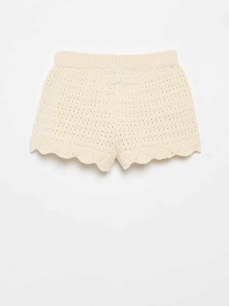 Short en tricot uni Blanc - Kiabi