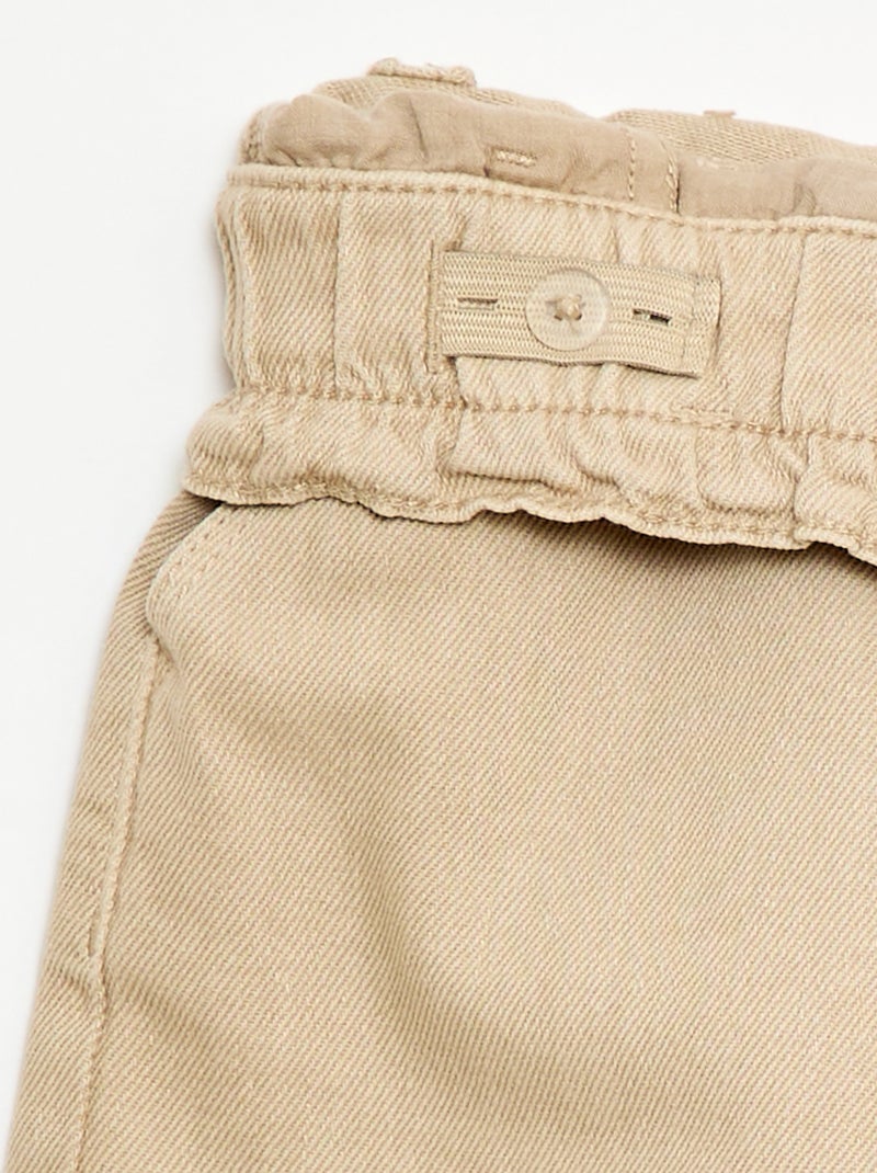 Short en twill uni Beige - Kiabi
