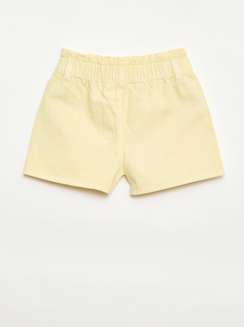 Short en twill uni Jaune - Kiabi