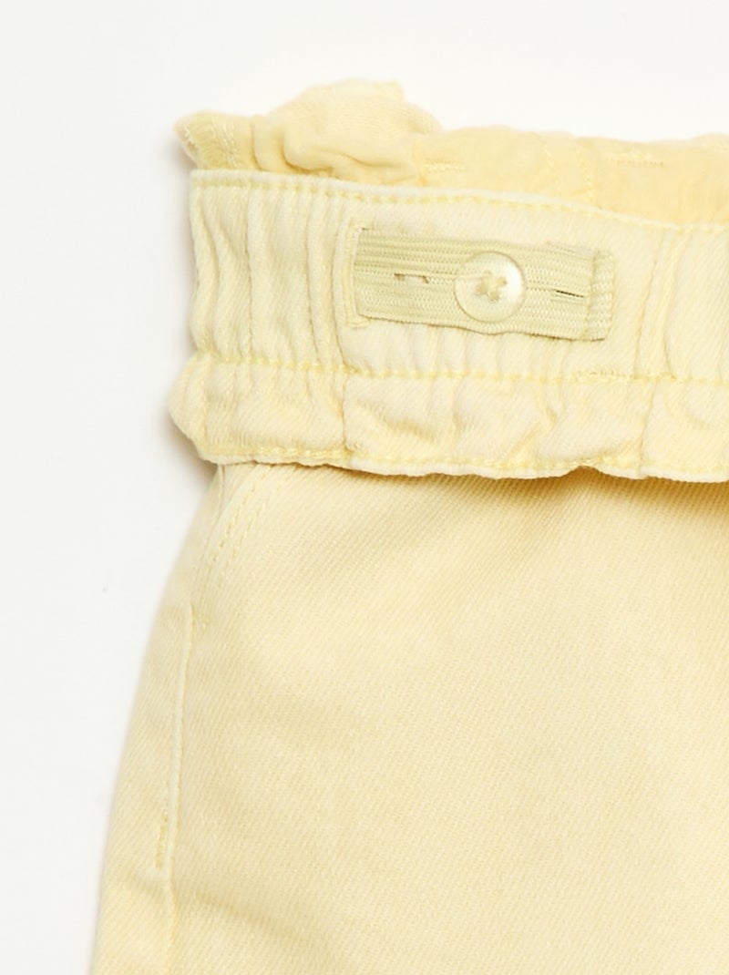 Short en twill uni Jaune - Kiabi