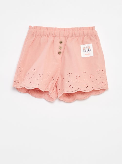 Short en voile de coton avec broderie anglaise 'Disney' - Kiabi