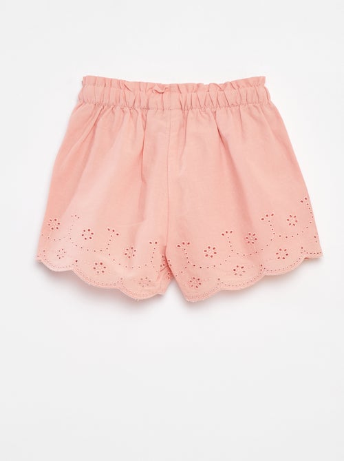 Short en voile de coton avec broderie anglaise 'Disney' - Kiabi