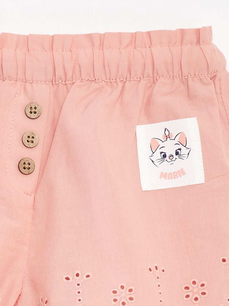 Short en voile de coton avec broderie anglaise 'Disney' Rose - Kiabi
