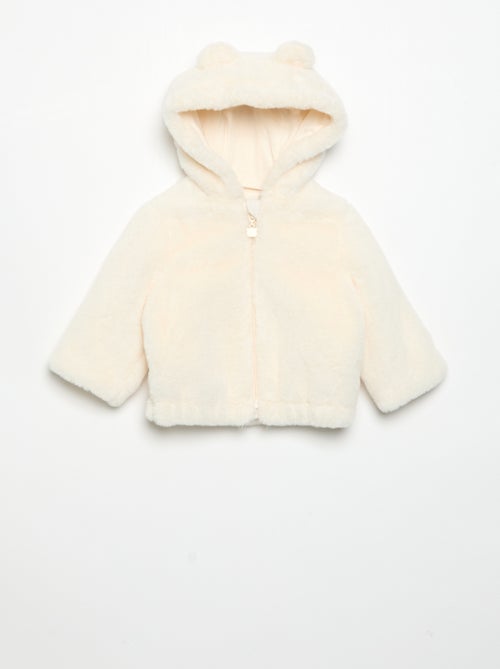 Short faux fur hooded jacket - Kiabi