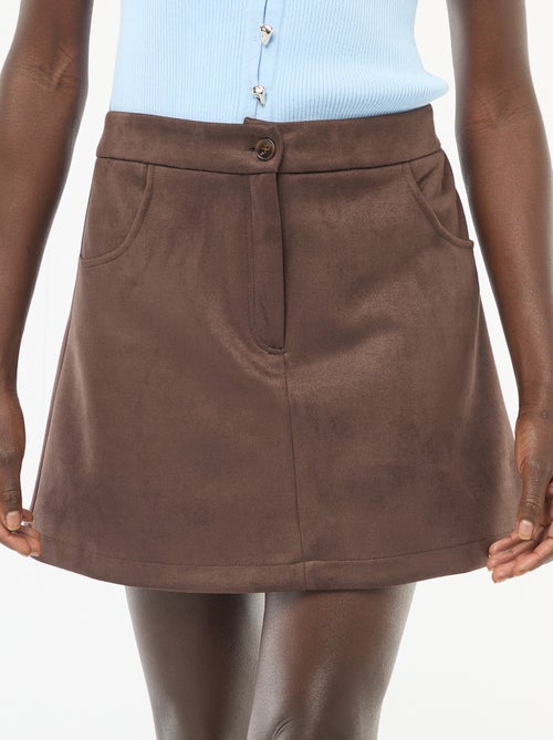Short Faux Suede Skirt - Kiabi