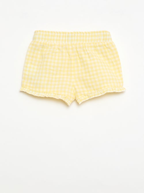 Short in cotone tessuto in cotone e lino - Kiabi