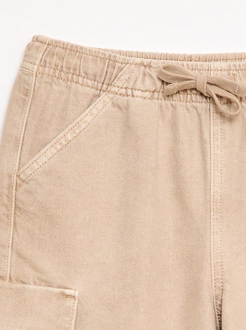 Short in cotone tinta unita con coulisse - Kiabi