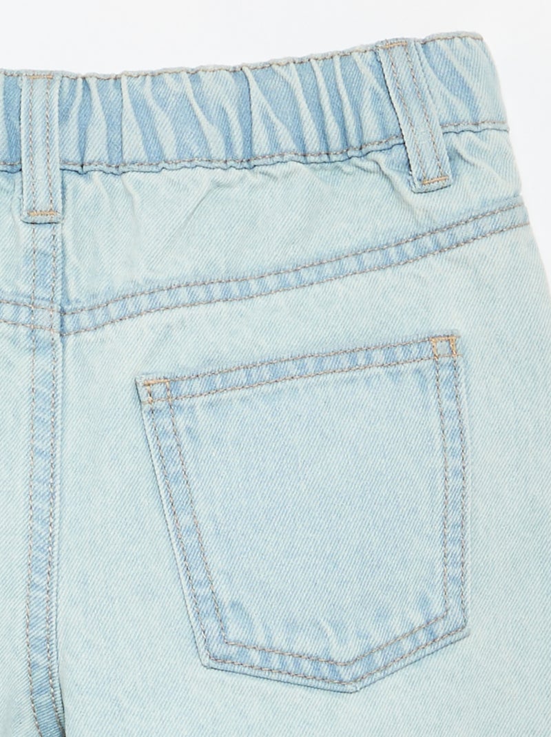 Short in denim ricamato Blu - Kiabi