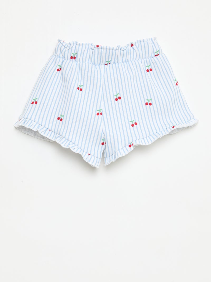 Short in felpa leggera con volant Bianco - Kiabi