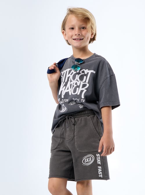 Short in felpa leggera stampata - Kiabi
