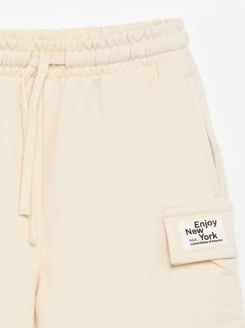 Short in felpa multitasche Beige - Kiabi