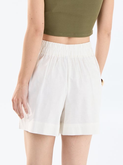 Short in misto lino tinta unita - Kiabi