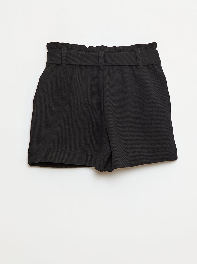 Short in tessuto Milano con cintura Nero - Kiabi