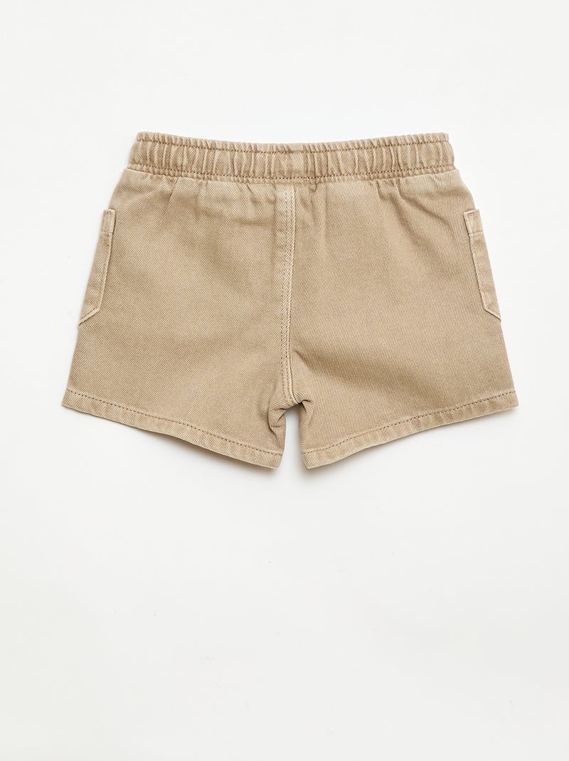 Short in twill con tasche applicate Beige - Kiabi